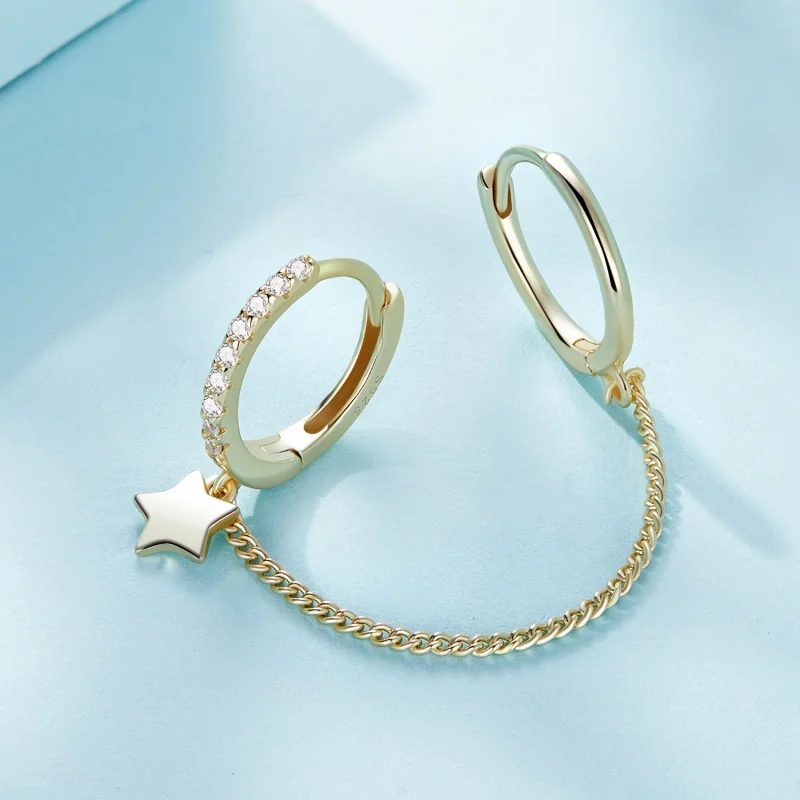 (imagem para) Arco Simples Estilo Pandora com Estrela Dourada - SCE914-B - Visualizar 3