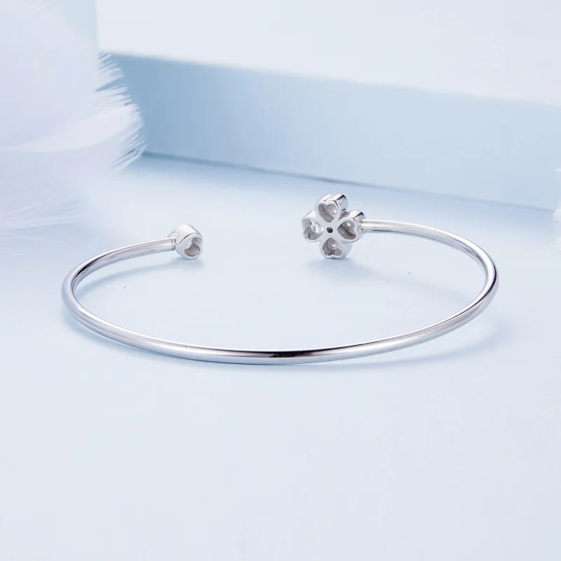 (imagem para) Bracelete Aberto Trevo de Quatro Folhas Estilo Pandora - BSB134 - Visualizar 4