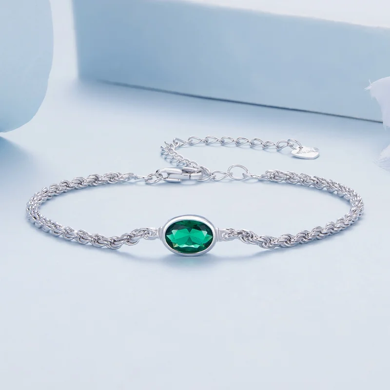 (imagem para) Bracelete Chopard em Zircônia Verde de Luxo Leve Estilo Pandora - BSB116 - Visualizar 2