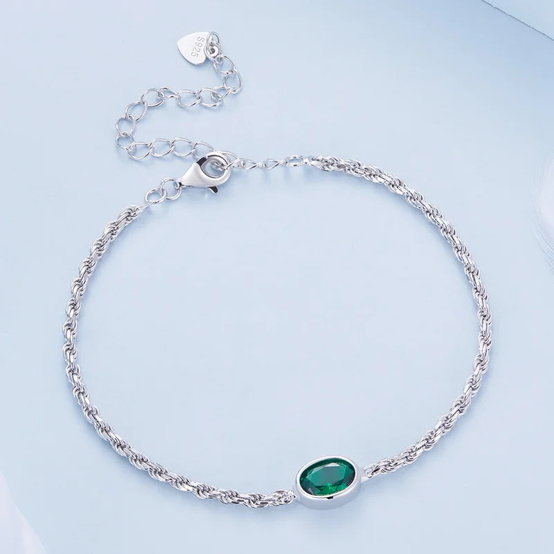 (imagem para) Bracelete Chopard em Zircônia Verde de Luxo Leve Estilo Pandora - BSB116 - Visualizar 3
