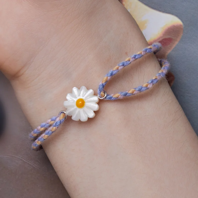 (imagem para) Bracelete de Cordão com Margarida Estilo Pandora - SCB250 - Visualizar 6