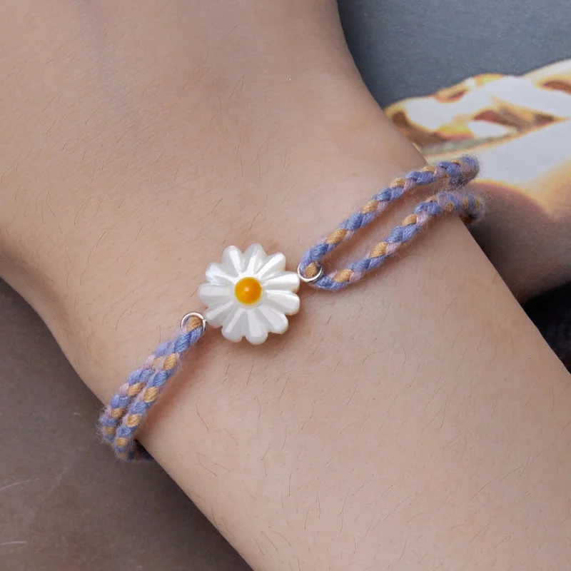 (imagem para) Bracelete de Cordão com Margarida Estilo Pandora - SCB250 - Visualizar 7