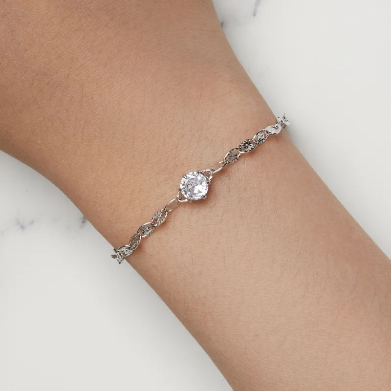 (imagem para) Bracelete de Corrente com Zircônia Fina Brilhante Estilo Pandora - BSB142 - Visualizar 7