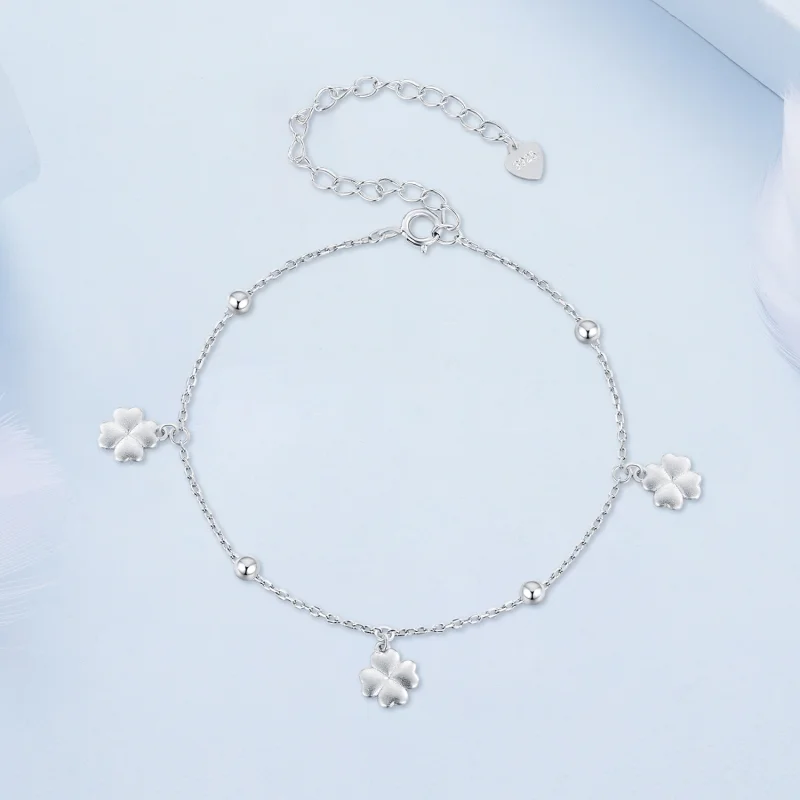 (imagem para) Bracelete de Corrente de Trevo de Quatro Folhas Estilo Pandora - BSB139 - Visualizar 2