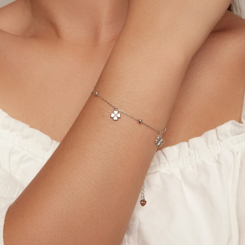 (imagem para) Bracelete de Corrente de Trevo de Quatro Folhas Estilo Pandora - BSB139 - Visualizar 4