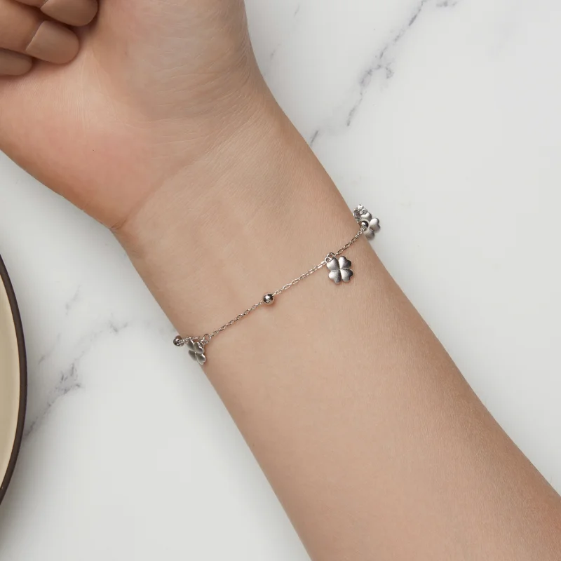 (imagem para) Bracelete de Corrente de Trevo de Quatro Folhas Estilo Pandora - BSB139 - Visualizar 7