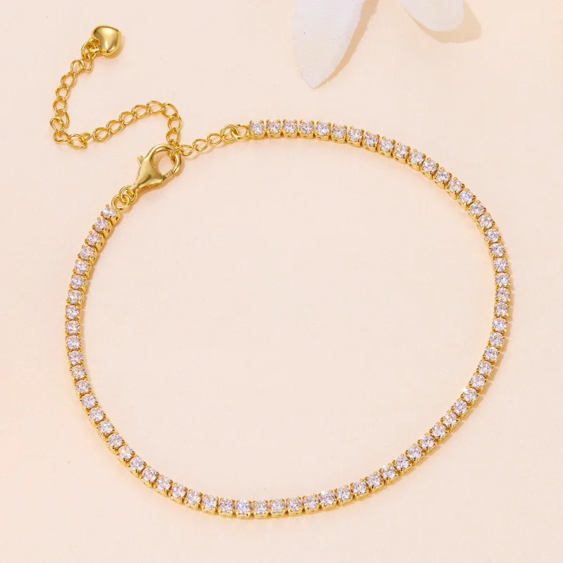 (imagem para) Bracelete de Corrente em Zircão Dourado Estilo Pandora Exquisito - BSB097-B - Visualizar 2