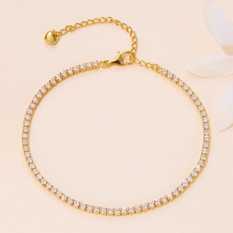 (imagem para) Bracelete de Corrente em Zircão Dourado Estilo Pandora Exquisito - BSB097-B - Visualizar 4