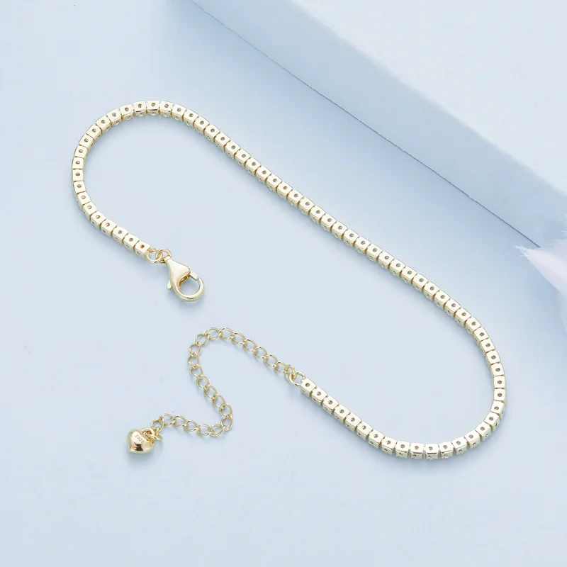 (imagem para) Bracelete de Corrente em Zircão Dourado Estilo Pandora Exquisito - BSB097-B - Visualizar 7