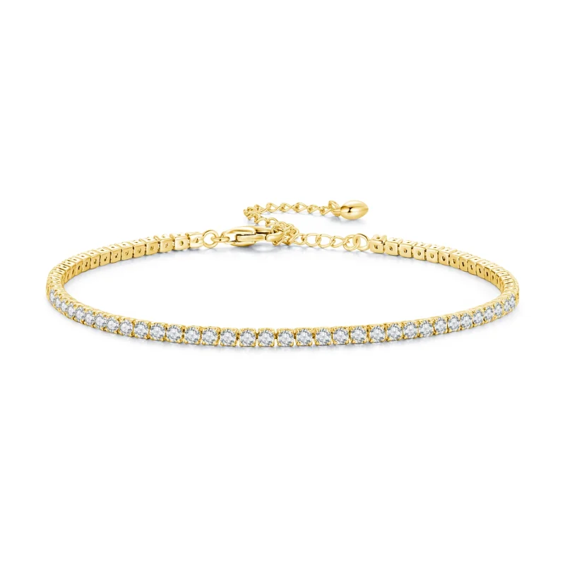 (imagem para) Bracelete de Corrente em Zircão Dourado Estilo Pandora Exquisito - BSB097-B - Visualizar 9