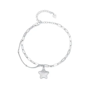 (imagem para) Bracelete de Corrente Estrela Brilhante Estilo Pandora - BSB137