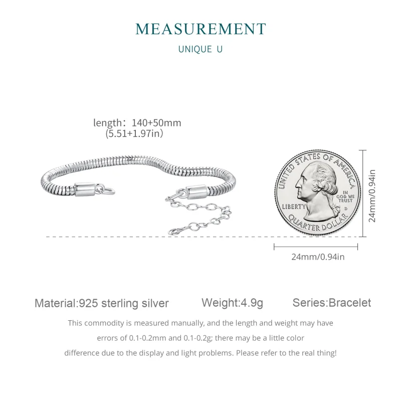 (imagem para) Bracelete de Corrente Osso de Cobra Estilo Pandora - BSB150 - Visualizar 7