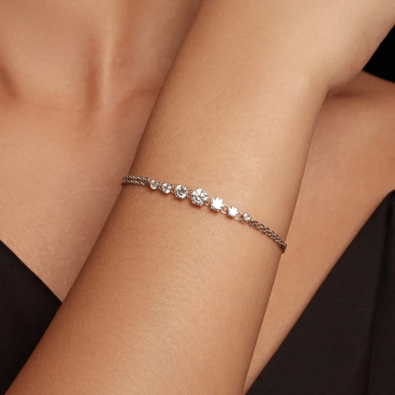 (imagem para) Bracelete de Moissanite Estilo Pandora (Um Certificado) - MSB008 - Visualizar 4