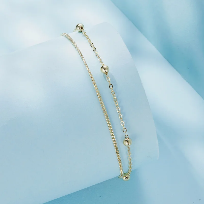 (imagem para) Bracelete Pandora Style de Corrente com Contas Douradas - SCB131-B - Visualizar 2