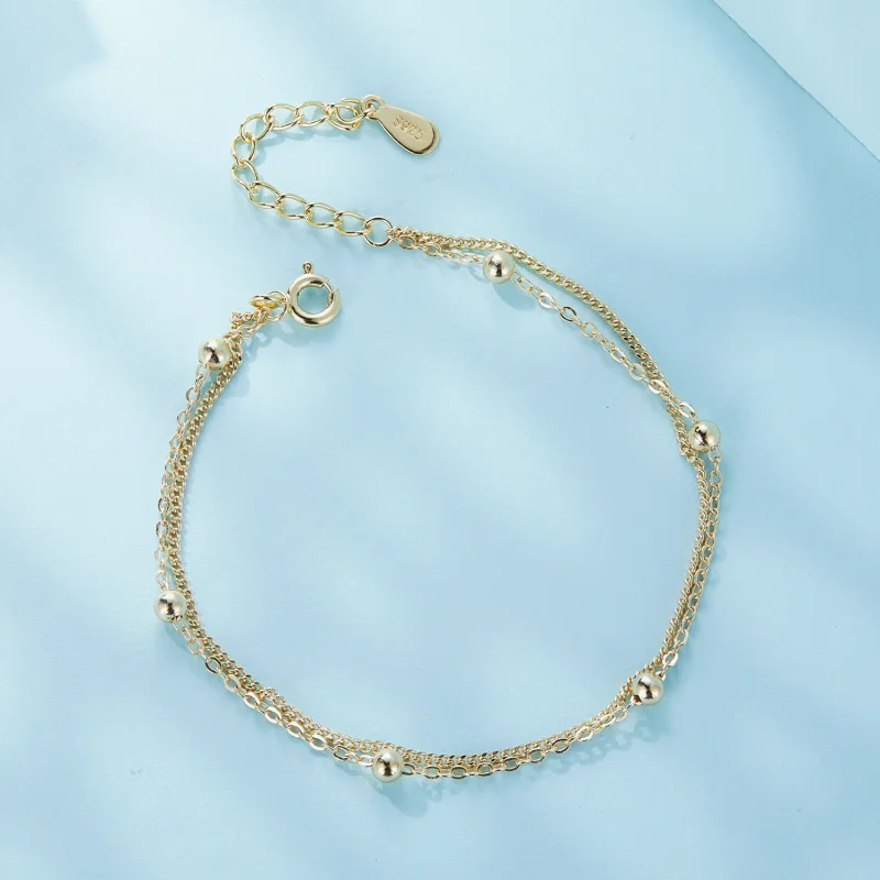 (imagem para) Bracelete Pandora Style de Corrente com Contas Douradas - SCB131-B - Visualizar 4