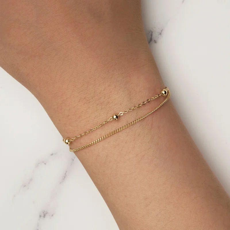 (imagem para) Bracelete Pandora Style de Corrente com Contas Douradas - SCB131-B - Visualizar 8