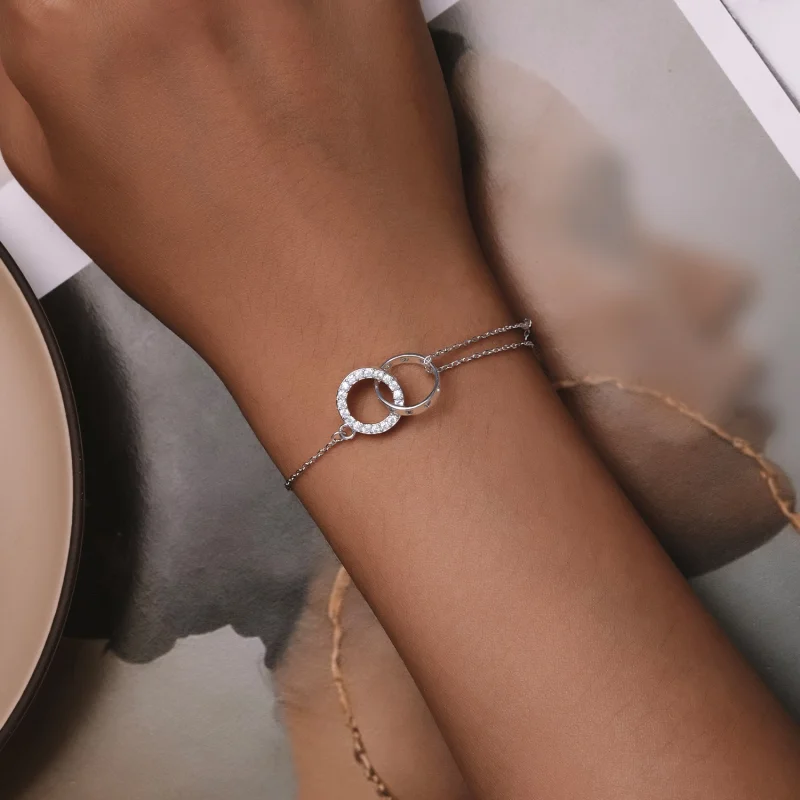 (imagem para) Bracelete Pandora Style de Corrente Dupla - BSB151 - Visualizar 4