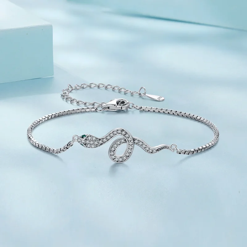 (imagem para) Bracelete Pandora Style Spirit Snake Chain - SCB261 - Visualizar 3