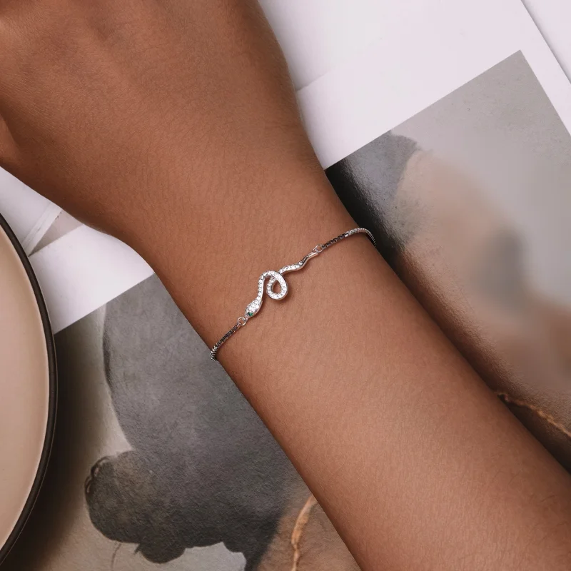 (imagem para) Bracelete Pandora Style Spirit Snake Chain - SCB261 - Visualizar 4