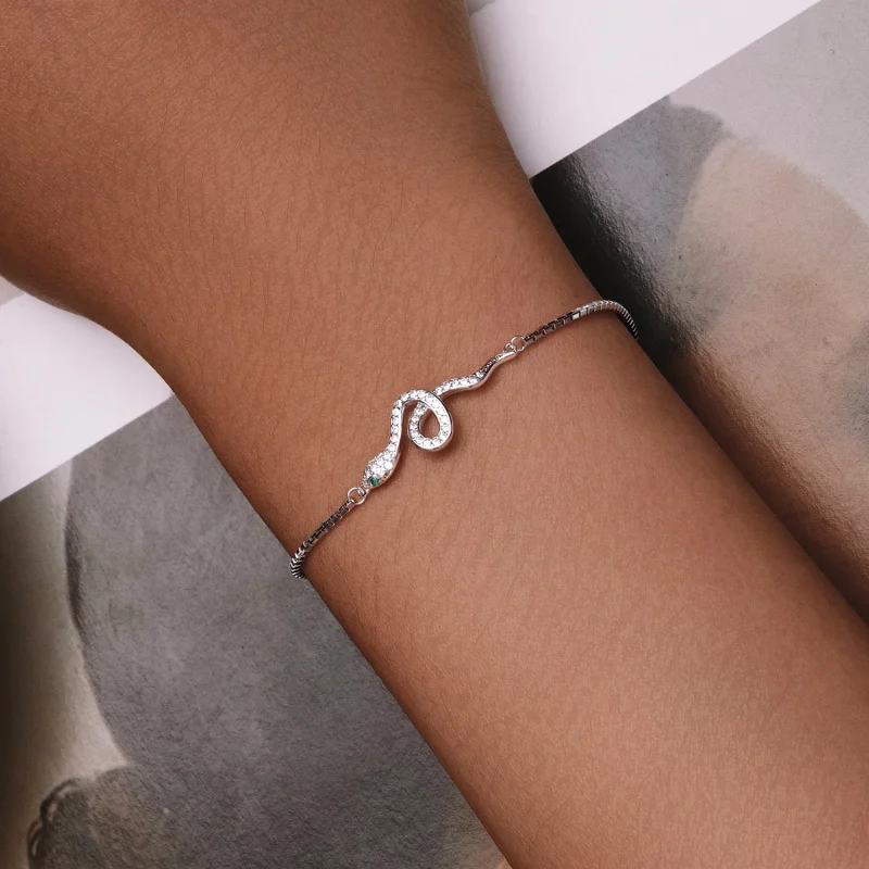 (imagem para) Bracelete Pandora Style Spirit Snake Chain - SCB261 - Visualizar 5