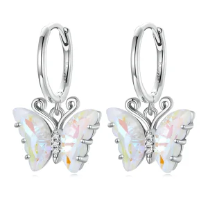 (imagem para) Brincos Argola Borboleta Estilo Pandora Symphony - SCE1588-CF