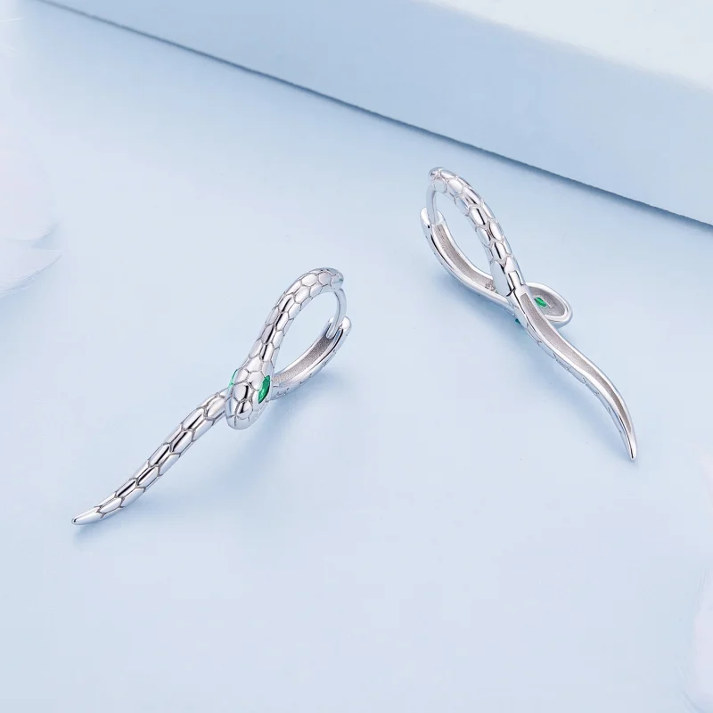 (imagem para) Brincos Argola Cobra Estilo Pandora - BSE792 - Visualizar 3