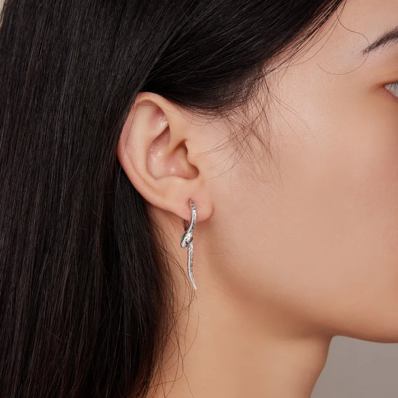 (imagem para) Brincos Argola Cobra Estilo Pandora - BSE792 - Visualizar 5