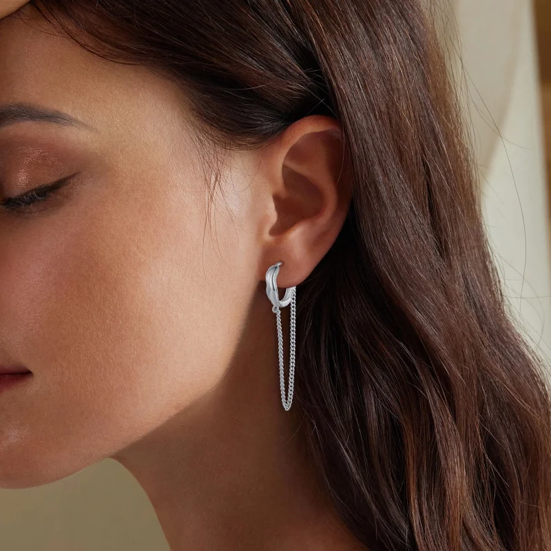 (imagem para) Brincos Argola com Franja Estilo Pandora - BSE897 - Visualizar 6