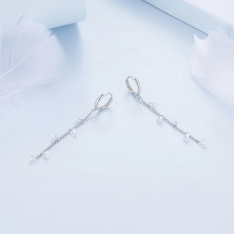 (imagem para) Brincos Argola com Franja Estilo Pandora Inteligentes - BSE898 - Visualizar 3