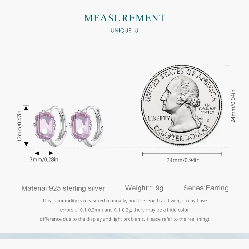 (imagem para) Brincos Argola com Gema Rosa Estilo Pandora - BSE889 - Visualizar 8