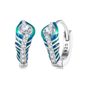 (imagem para) Brincos Argola com Pena Estilo Pandora - BSE882