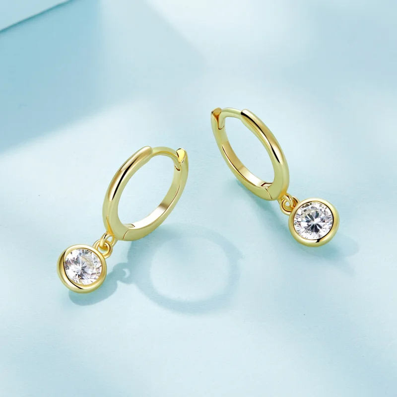 (imagem para) Brincos Argola Círculo Zircônia Estilo Pandora - SCE830-B - Visualizar 3