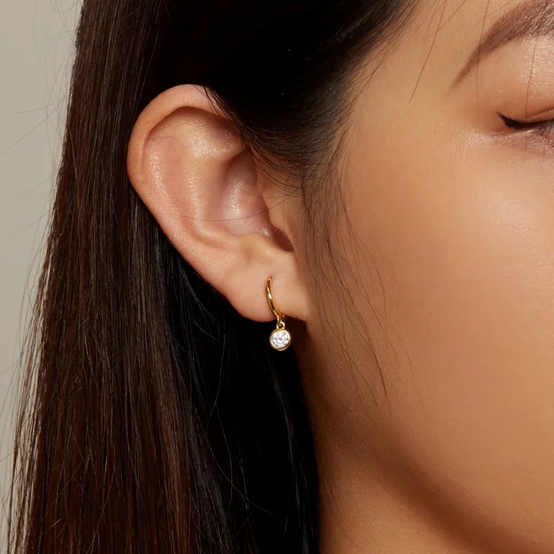 (imagem para) Brincos Argola Círculo Zircônia Estilo Pandora - SCE830-B - Visualizar 5