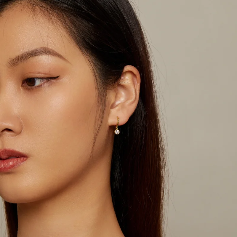 (imagem para) Brincos Argola Círculo Zircônia Estilo Pandora - SCE830-B - Visualizar 6