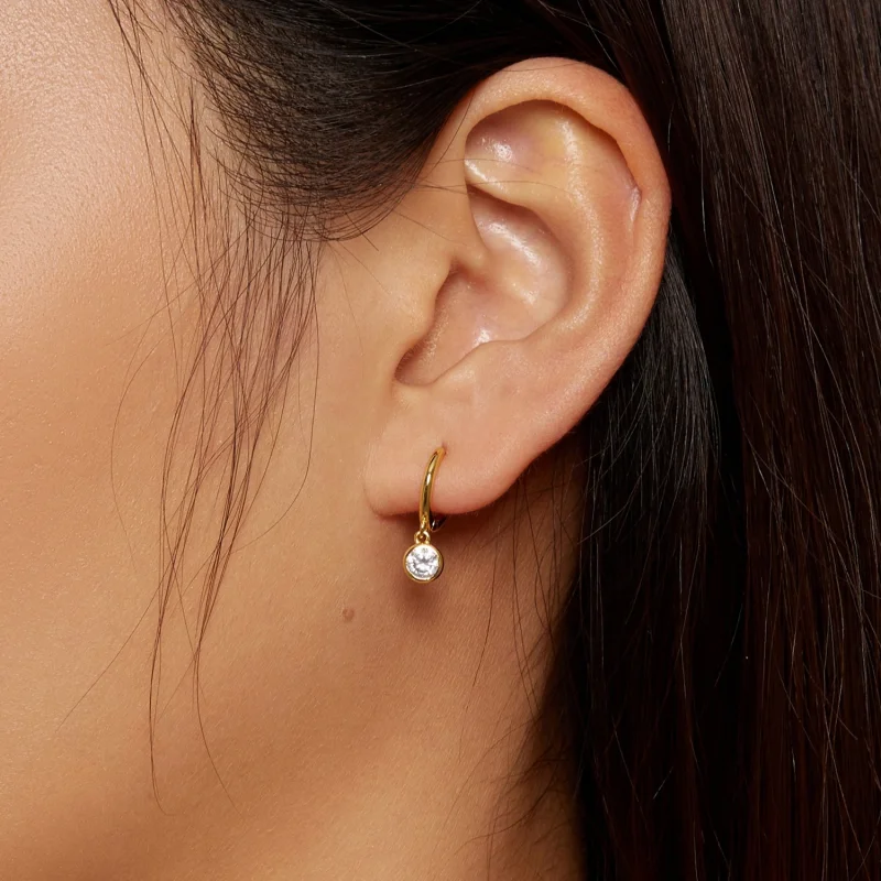 (imagem para) Brincos Argola Círculo Zircônia Estilo Pandora - SCE830-B - Visualizar 7