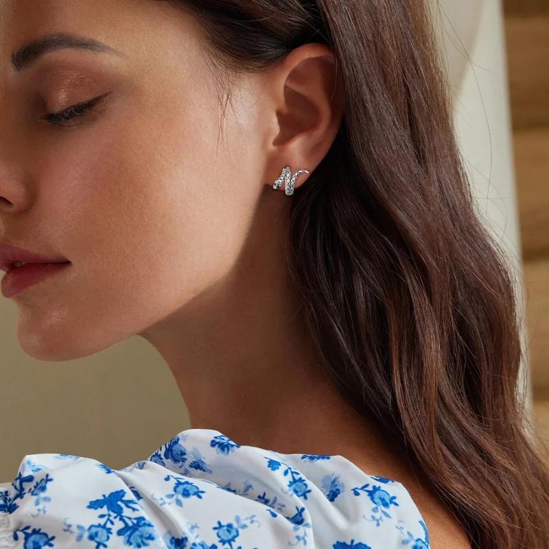 (imagem para) Brincos Argola Estilo Pandora Cobra - BSE883 - Visualizar 5