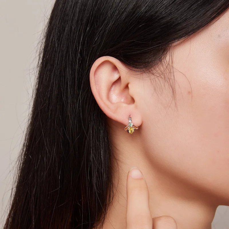 (imagem para) Brincos Argola Estilo Pandora com Abelha - BSE808 - Visualizar 7