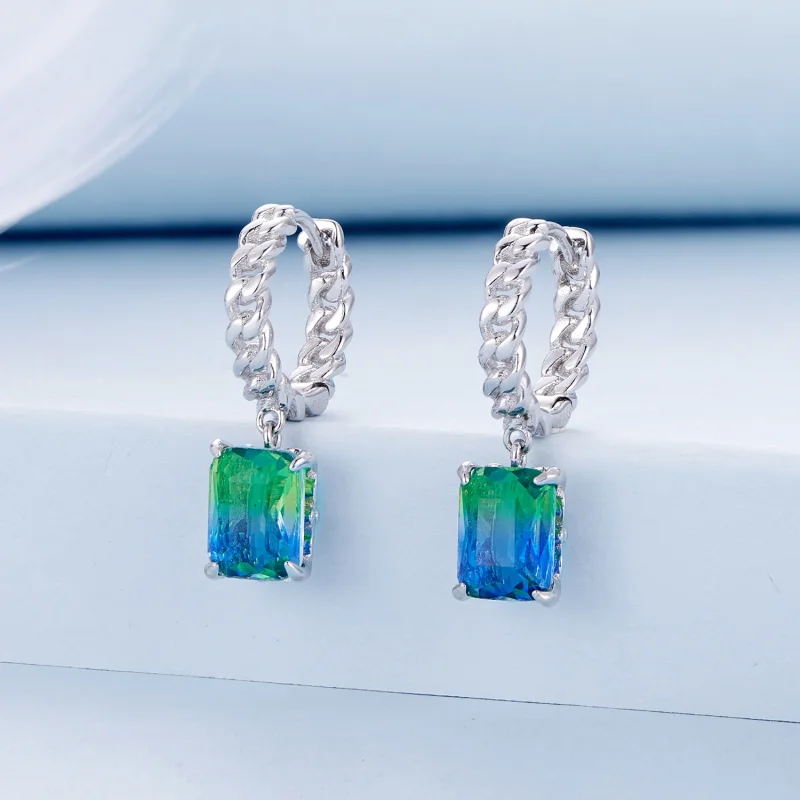 (imagem para) Brincos Argola Estilo Pandora com Corrente - BSE887 - Visualizar 2