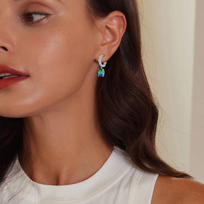 (imagem para) Brincos Argola Estilo Pandora com Corrente - BSE887 - Visualizar 5