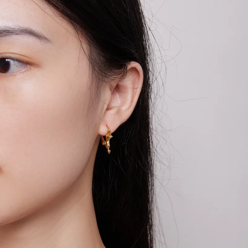 (imagem para) Brincos Argola Estilo Pandora com Gato - SCE1488-LC - Visualizar 5