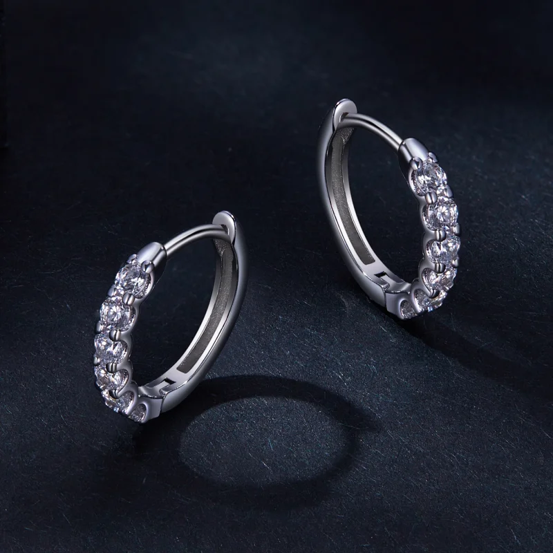 (imagem para) Brincos Argola Estilo Pandora com Moissanita - MSE029 - Visualizar 3