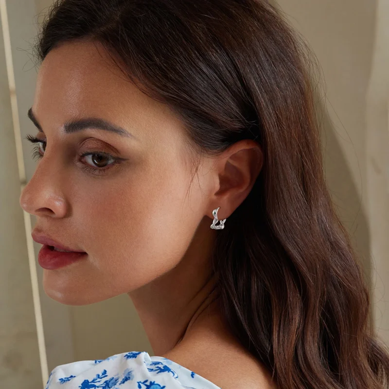 (imagem para) Brincos Argola Estilo Pandora Coração com Serpente Espiritual - BSE911 - Visualizar 6