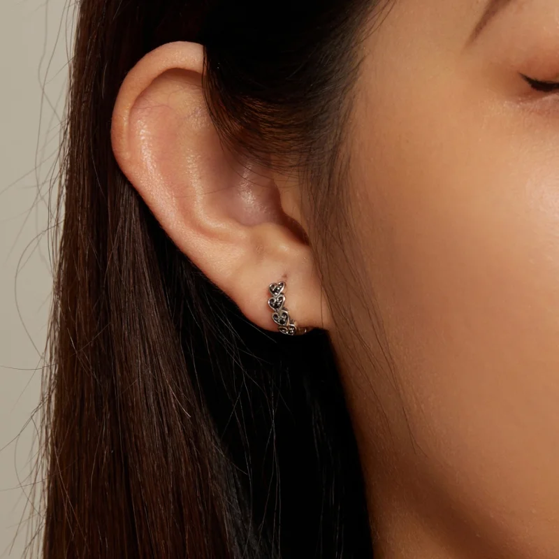 (imagem para) Brincos Argola Estilo Pandora em Formato de Coração - SCE1613 - Visualizar 7