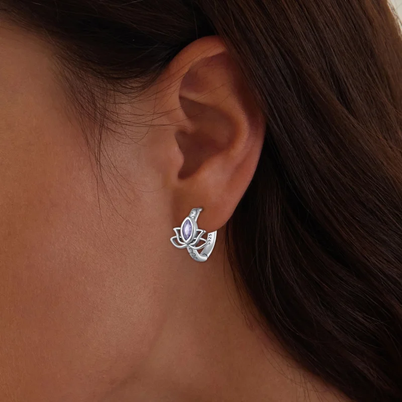 (imagem para) Brincos Argola Estilo Pandora Lótus - SCE1648 - Visualizar 6
