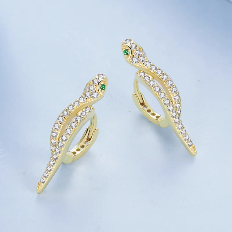 (imagem para) Brincos Argola Estilo Pandora Serpente Espiritual - BSE669-B - Visualizar 3