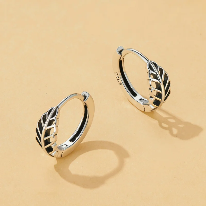 (imagem para) Brincos Argola Folhas de Outono Estilo Pandora - SCE1636 - Visualizar 3