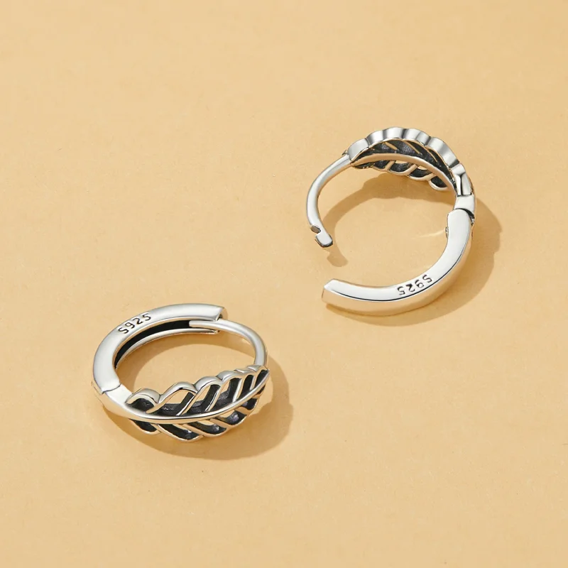 (imagem para) Brincos Argola Folhas de Outono Estilo Pandora - SCE1636 - Visualizar 4