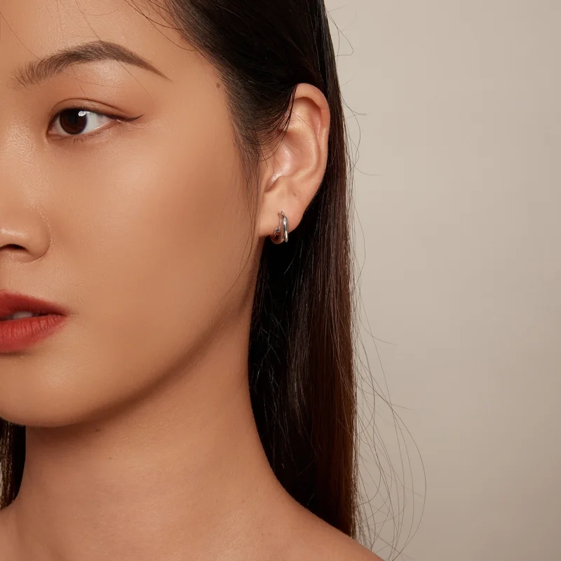 (imagem para) Brincos Argola Golfinho Estilo Pandora - BSE881 - Visualizar 6