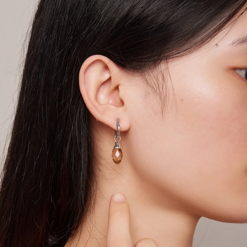 (imagem para) Brincos Argola Luxuosos Estilo Pandora com Gota D'Água - BSE814 - Visualizar 6