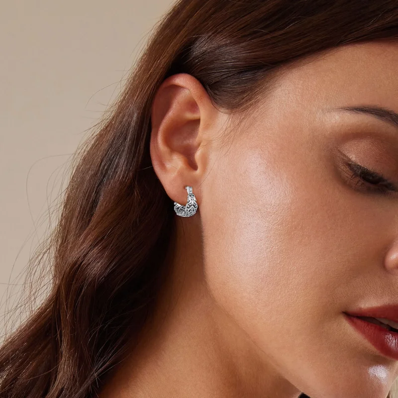 (imagem para) Brincos Argola Padrão Retrô Estilo Pandora - SCE1650 - Visualizar 6